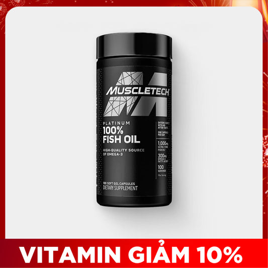 MuscleTech Platinum 100% Fish Oil Omega 3 100 Softgels