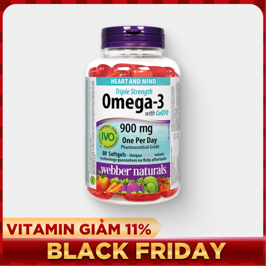 Omega 3 CoQ10 Webber Naturals (80 viên)