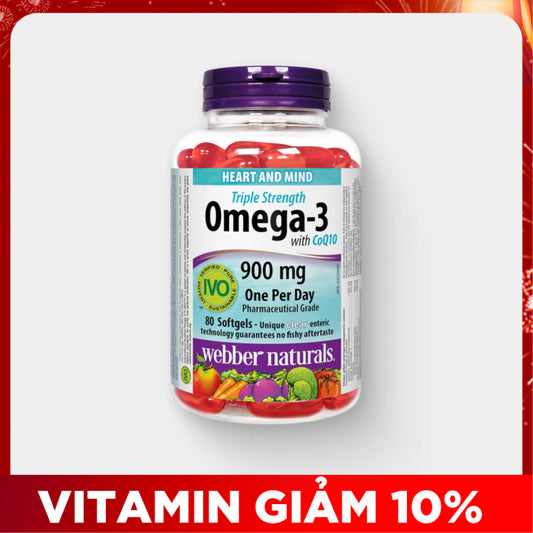 Omega 3 CoQ10 Webber Naturals (80 viên)